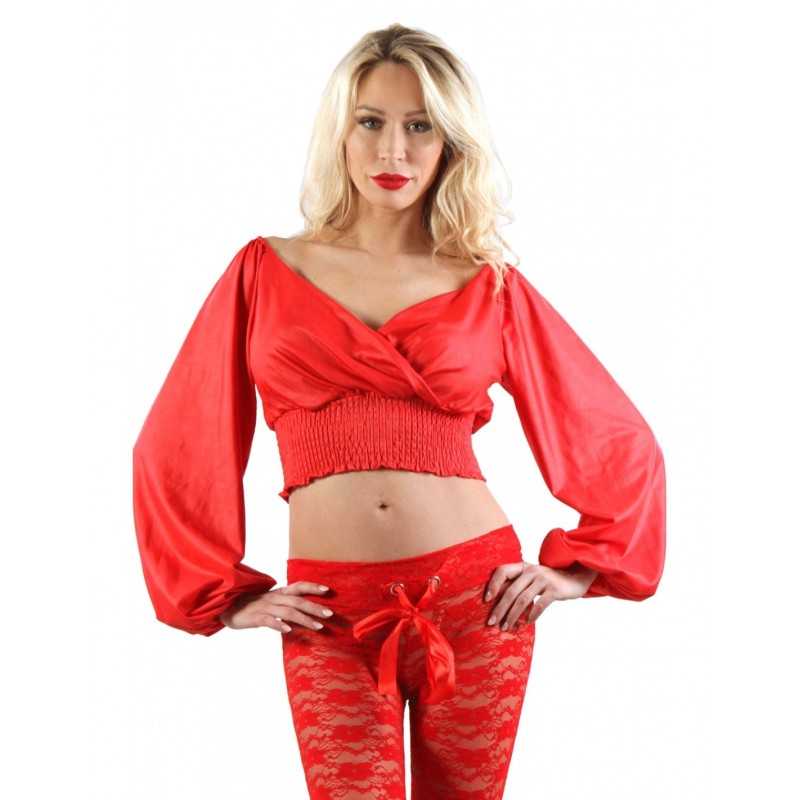 Top Court Manches Longues Vêtement Sexy collection Femme Club 3 Couleurs S/M - L/XL