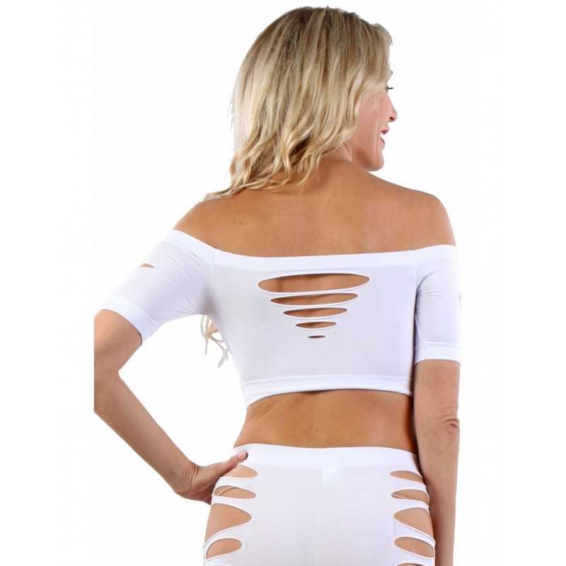 Top Court Moulant offres Ajouré Vêtement Sexy Femme Club 4 Couleurs S/M/L