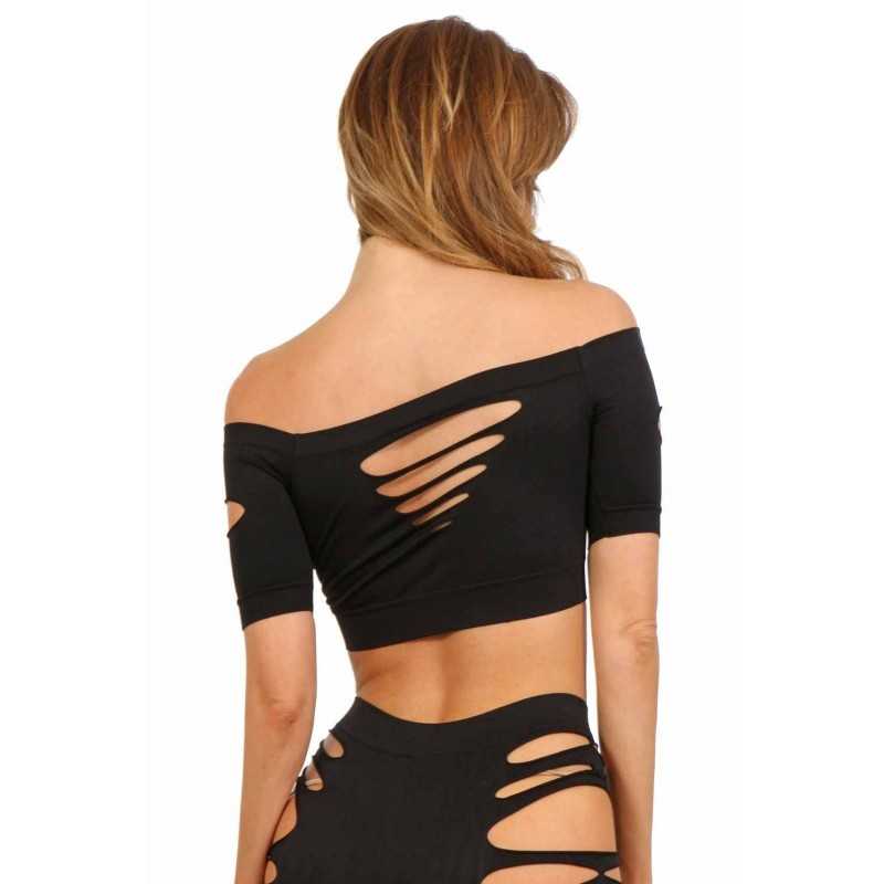 Top Court Moulant offres Ajouré Vêtement Sexy Femme Club 4 Couleurs S/M/L