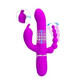 Cammy Rabbit Vibro Billes Rotatives-Stimulateur Clitoris- Anal Usb Violet