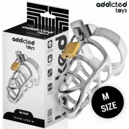 Cage À Pénis En Métal Avec Verrou Argent
