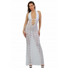 Robe Longue En Dentelle Large Décolleté