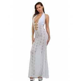 Robe Longue En Dentelle Large Décolleté