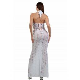 Robe Longue En Dentelle Large Décolleté