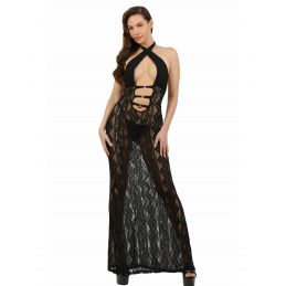 Robe Longue En Dentelle Large Décolleté